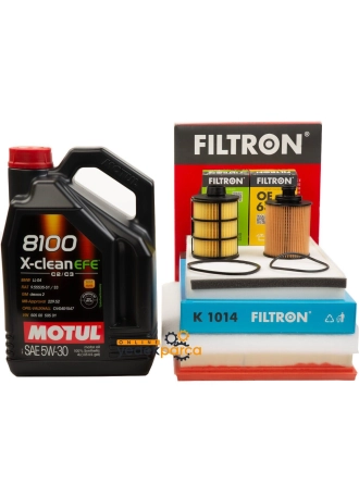 Opel Astra H Filtron 1.3 Dizel Periyodik Bakım Filtre Seti- Motul Efe 4 LT 5W30  (Yağ Filtresi Ufi Tipi) Filtron Marka