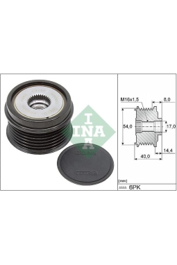 INA 535033410 | Alternatör (6 Kanal) Kasnağı Rulmanlı Doblo Fiorino Idea Linea Palio Punto Albea Astra G Astra H Comb