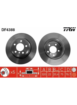 TRW DF4388 | Fren Diski Arka X3 (E83) 03-11Xdrive 20 D Xdrive 30 D 3.0 İ Xdrive 2.5 İ 3.0 D 2.0 D 2.0 İ 3.0 D 3.0 Si 2.5 Si 3.0 Sd 2.0 Sd Xdrive 20 İ Xdrive 25 İ Xdrive 30 İ Xdrive 20 D Xdrive 18 D Xdrive 30 D Xdrive 35 D BMW X3 E83 04-11 Havalı 320m