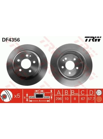 TRW DF4356 | Fren Diski Arka Viano (W639) 03-07Cdı 2.2 (639.811, 639.813, 639.815, 639.711, 639.7 CDI 2.2 (639.811, 639.813, 639.815, 639.711, 639.7 CDI 3.0 (639.811, 639.813, 639.815) CDI 2.2 4-Matic (639.811, 639.813, 639.815, 639.71 CDI 2.2 4-Mati