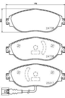HELLA PAGİD 8DB355021-971 | Fren Balatası Audi, Seat, Skoda, VW A3 (8V1, 8Vk) , A3 Convertible (8V7, 8Ve) , A3 Limousine (8Vs, 8Vm