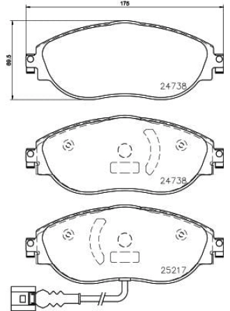 HELLA PAGİD 8DB355021-971 | Fren Balatası Audi, Seat, Skoda, VW A3 (8V1, 8Vk) , A3 Convertible (8V7, 8Ve) , A3 Limousine (8Vs, 8Vm