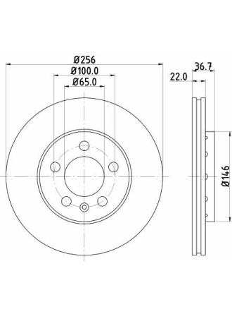 HELLA PAGID 8DD355105-361 | Fren Diski Audi, Seat, Skoda, VW A1 (8X1, 8Xk) , A1 Sportback (8Xa, 8Xf) , A2 (8Z0) , A3 (8L1) , Ameo (6 | 2 Adet