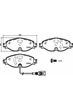 HELLA PAGİD 8DB355020-191 | Fren Balatası Kablolu Audi, Seat, Skoda, VW A3 (85S, 85M) , A3 (8V1, 8Vk) , A3 Convertible (8V7, 8Ve) , A3 Limo