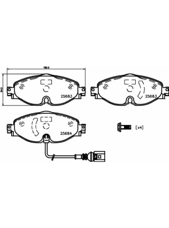 HELLA PAGİD 8DB355020-191 | Fren Balatası Kablolu Audi, Seat, Skoda, VW A3 (85S, 85M) , A3 (8V1, 8Vk) , A3 Convertible (8V7, 8Ve) , A3 Limo