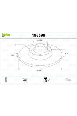 VALEO 186598 | Fren Diski Ön 206 Hatchback (2A / C) 98-121.1 İ 1.4 İ 1.4 HDI Eco 70 1.1 206 Sedan 07-1.4 1.4 HDI Eco 70 206 Sw (2E / K) 02-071.1 1.4 1.4 HDI 206 Van 99-091.4 HDI 1.1 206 + (2L_, 2M_) 09-131.4 İ 1.1 1.4 İ (2Lkfwa, 2Mkfwa) 1.4 HDI Eco 7