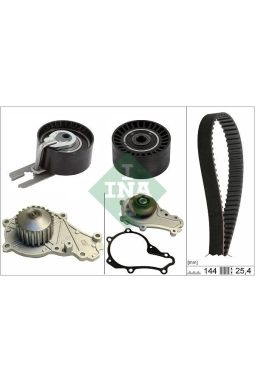 INA 530061530 | Triger Seti + Devirdaim Su Pompası P206 P207 P307 C1 C2 C3 (I II II) C3 Plurıel Xsara II Dv4td (1.4 HDI 8V Fiesta 1,4Tdcı) (144Dış Kayış) , Mazda 2 1.4 Mzr-Cd 08-15