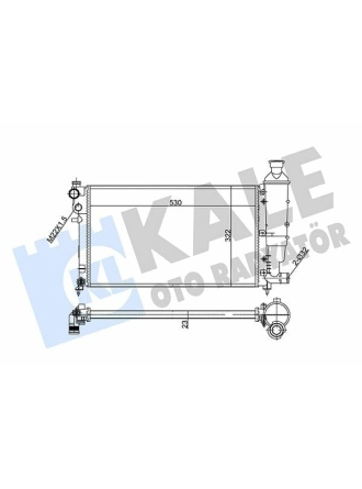 KALE 351845 | Motor Su Radyatörü Tu5jp 106 Gtı Saxo Vts Klimalı Tu3jp / Tu5j4 (1.4 / 1.6 16V) / (96 03) Ölçü: (530*298*22)