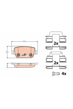 TRW GDB1708 | Fren Balatası Arka (Ford: Mondeo IV-S-Max 2.0Tdcı 07-\Kuga 2.0Tdcı-4X4 08 -) (Volvo: S80 II-V70 II 2.0-2.0T 07 -) (Land Rover-Freelander 2 2.0 Si44×4-11-14 \ 2.2 Td44×4 06-14)