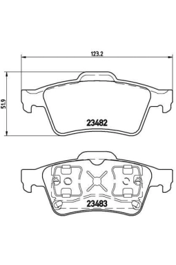 BREMBO P59044 | Fren Balatası Arka (Ford Connect 02-Renault Latitude Laguna II Megane II Sport Cmom Vel Satıs / Nissan Primera-P12 03 /