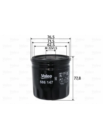 VALEO 586147 | Yağ Filtresi (Metal) Boxer III Jumper III 22Dt Puma C81 110Bg C96 130Bg C110 150Bg Euro5 Transit V347 Custom V363 2.2 TDCI 155Ps 11 /-Land Rover Defender 2.2Td4 11 -