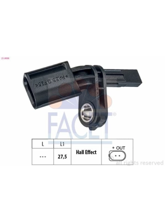 FACET 21.0006 | ABS Kablosu Sensörü Ön Sağ A3 Tt Leon Toledo Octavia Superb Caddy Golf Jetta Passat Touran Transporter T5