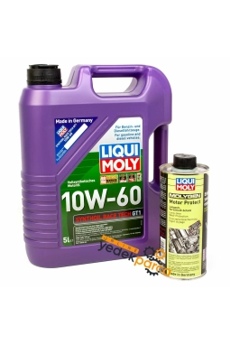 LIQUI MOLY 10W-60 Motor Yağı Synthoil Race Tech GT1 5 Litre (8909) + Molygen Motor Protect 500 ml ( 1015 ) Performance Kiti