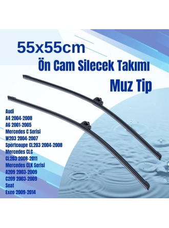 Silbak Ön Cam Silecek Takımı Audi Seat Mercedes 55X55CM