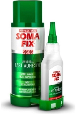 Somafix 200 + 50 ml Şeffaf Süper Hızlı Yapıştırıcı Çift Komponentli Şok Mdf Kit