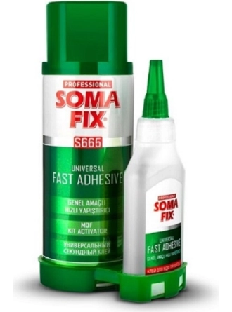 Somafix 200 + 50 ml Şeffaf Süper Hızlı Yapıştırıcı Çift Komponentli Şok Mdf Kit