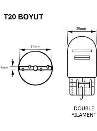 Fardoktoru WY21W Turuncu Naturel Cam Halojen Oto Ampul T20 FLSW21