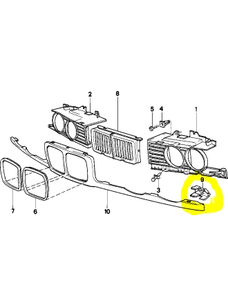 Yyo Bmw E34 Bıyık Sacı Tutucusu - Braketi 51131978152 / 51131978151