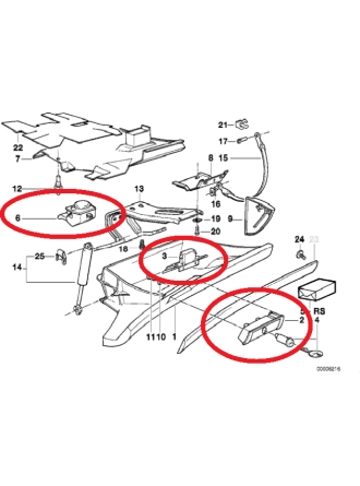Yyo Bmw E34 Torpido Kapak Açma Mandalı ve Kapak Menteşesi - E34 Torpido Kapak Onarım Seti 51161849472 - 51161946513 - 51161848873 - 51161944479