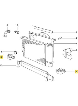 Yyo Bmw E36-Z3 Radyatör Alt Braket Sağ Sol Radyatör Tutucu Takım 17111723338 17111723339 17111723337