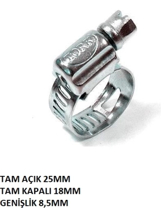 Yyo Hortum Kelepçe 18-25 mm Tam Açık 25 mm Tam Kapalı 18 mm 5 Adet Gönderilir