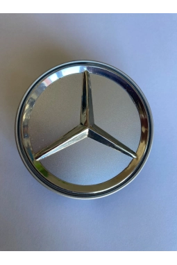 Yyo Mercedes-Benz Jant Göbeği 70MM-75MM (Gri Zemin - Nikelaj Arma) Yeni Model