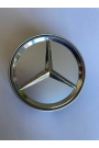 Yyo Mercedes-Benz Jant Göbeği 70MM-75MM (Gri Zemin - Nikelaj Arma) Yeni Model