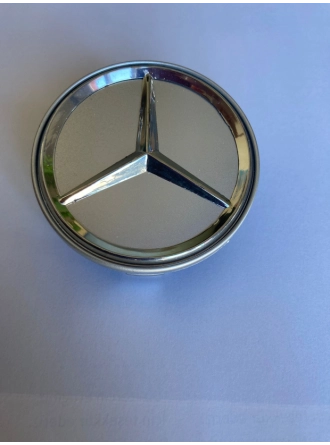 Yyo Mercedes-Benz Jant Göbeği 70MM-75MM (Gri Zemin - Nikelaj Arma) Yeni Model