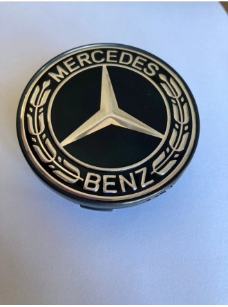 Yyo Mercedes-Benz Jant Göbeği 70MM-75MM (Siyah Zemin - Siyah Çerçeve) Yeni Model
