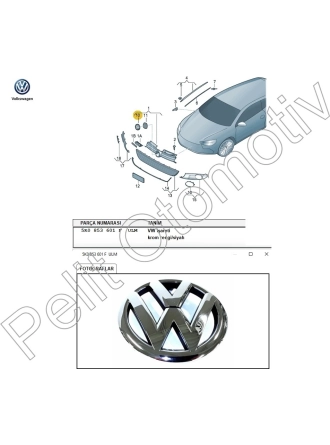 YYO Golf 7 (2013-2017) Ön Panjur Arması 5G0853601