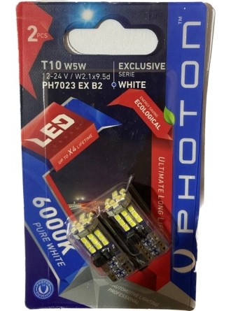 Yyo Photon PH7023 Ex B2 12V-24V Uyumlu Canbus Exclusıve Seri T10 Dipsiz W5W Dipsiz Park Ampulü LED Canbuslu Arıza Yakmaz