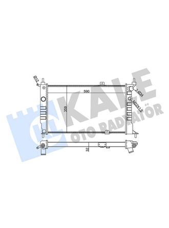 KALE 370900 | Opel Astra F 1.6 Benzinli (X16XEL) Su Radyatörü (Klimalı) Manuel Vites Brazing