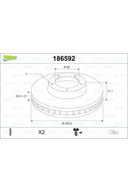 VALEO 186592 | Disk On Astra.G 1.4-1.6 | 1 Adet