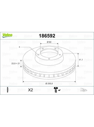 VALEO 186592 | Disk On Astra.G 1.4-1.6 | 1 Adet