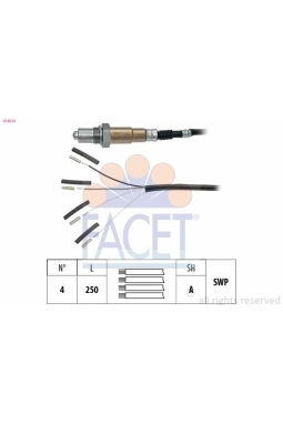 FACET 10.8235 | Oksijen Sensörü Konum 1 Corsa D Corsa E Astra J Mokka Insignia A A12xer A14xer A14net