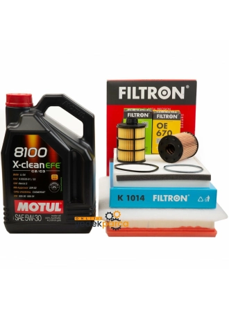 Opel Astra H Filtron 1.3 Dizel Periyodik Bakım Filtre Seti- Motul Efe 4 LT 5W30  (Yağ Filtresi Tırnaklı) Filtron Marka