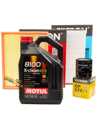 Opel Astra H Z16XEP Periyodik Bakım Seti Filtron ( Motul X-Clean Efe 5W30 / 4LT ) Motor Yağlı 2004-2006
