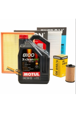 Opel Astra H A16XER-Z16XER Periyodik Bakım Seti Filtron ( Motul X-Clean Efe 5W30 / 5LT ) Motor Yağlı 2007-2013