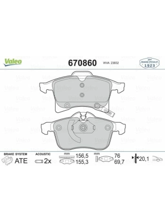 VALEO 670860 | Fren Balata Ön 03-Meriva Tum-Ast.H-Cmb.C 1.9D