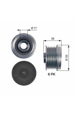 GATES OAP7113 | Alternatör Kasnağı Fiat-Opel 1.3Mjet *Z13dth* *Denso Tıpı* *P.H**