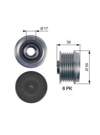 GATES OAP7113 | Alternatör Kasnağı Fiat-Opel 1.3Mjet *Z13dth* *Denso Tıpı* *P.H**