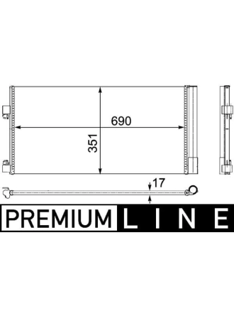 MAHLE AC486000P | Klima Radyatörü (Kondenser) 08-Laguna.III 1.5 DCI-2.0Dci
