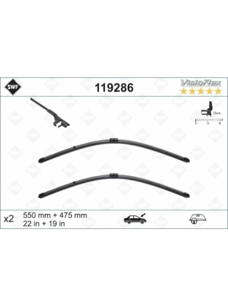 VALEO 119286 | Silgi Süpürgesi Tk 55 + 45Cm Astra.H (Fb)