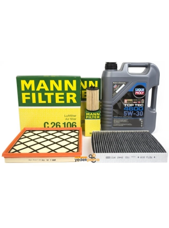 Opel Astra J 1.6 Benzinli 115 BG Periyodik Bakım Mann Seti / Liqui Moly 4600 (5W30) 5 LT