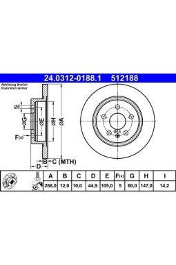 ATE 24.0312-0188.1 | Fren Diski | 2 Adet