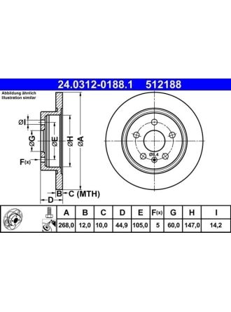 ATE 24.0312-0188.1 | Fren Diski | 2 Adet