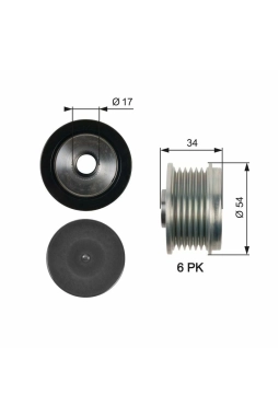 GATES OAP7135 | Alternatör Kasnağı 10-Astra.J-Insignia 2.0D *A20dth* 12-1-Seri (F20-F21) 3-Seri (F30-F80)
