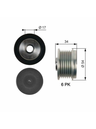 GATES OAP7135 | Alternatör Kasnağı 10-Astra.J-Insignia 2.0D *A20dth* 12-1-Seri (F20-F21) 3-Seri (F30-F80)
