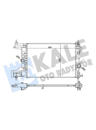 KALE 349200 | Su Radyatörü BRAZING Manuel Şanzıman - A14XER, B14XER, A16XER, B16XER, A18XER - Astra J, Zafira C, Cruze (2009 - )