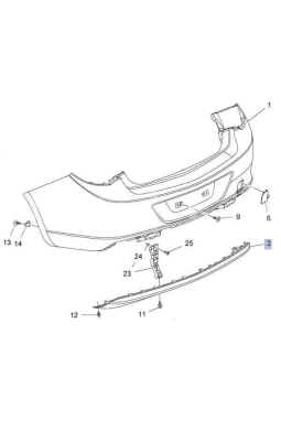 PSA 13353299 | Opel Astra J Sedan Arka Tampon Alt Bakaliti Sensörsüz Orijinal